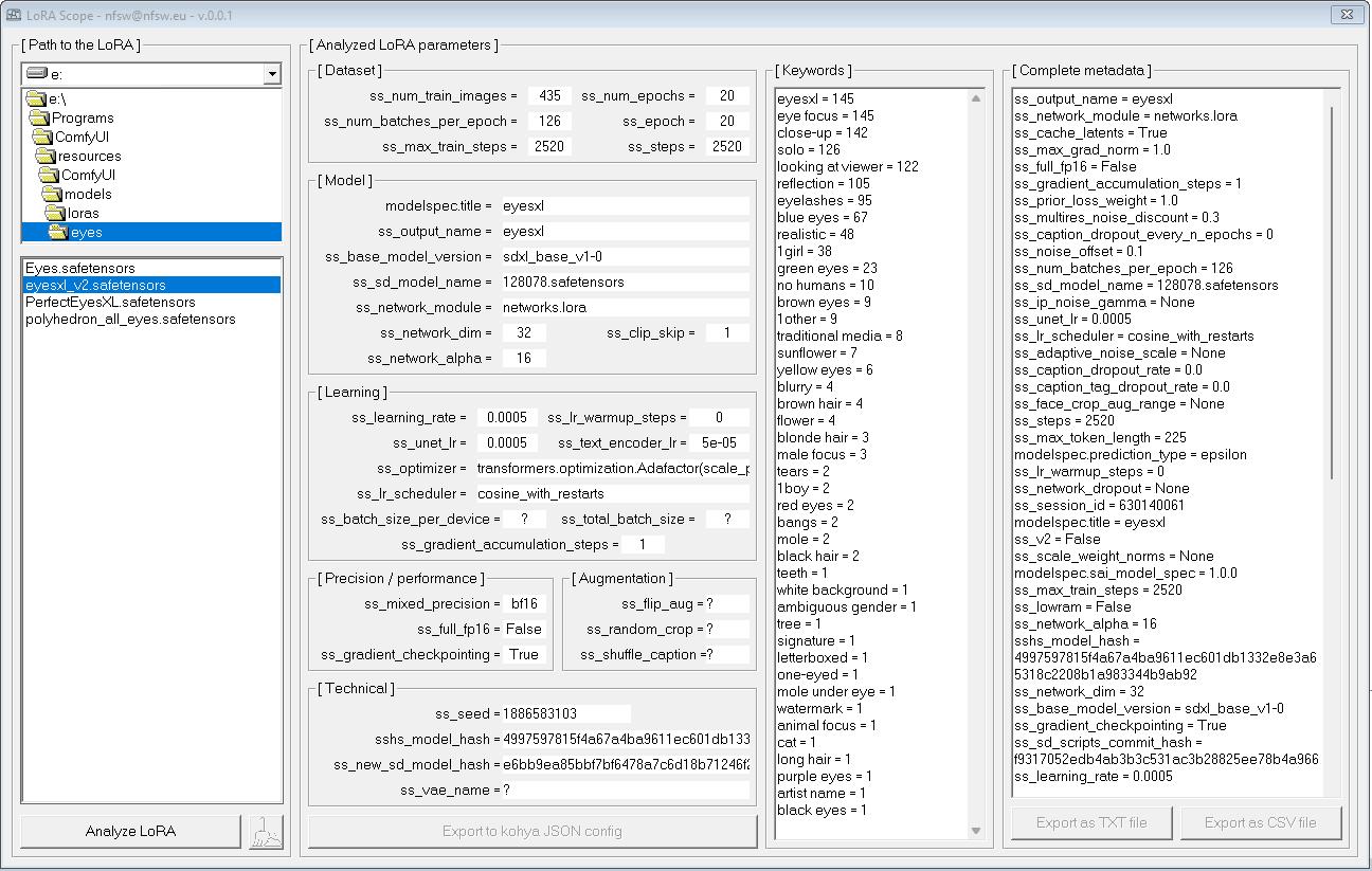 LoraScope - your Metadata Explorer for LoRA Testing